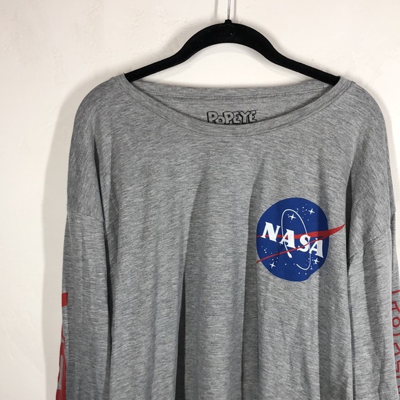 Popeye gray NASA long sleeve tee size 3XL - Picture 2 of 9